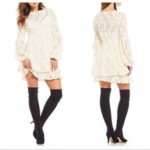 Free People Cream Ruby lace mini dress size XS
